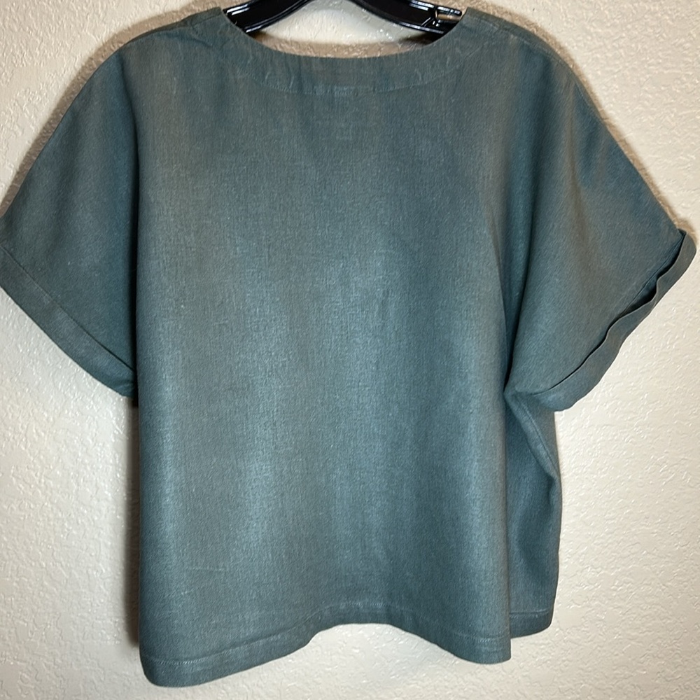 UNIVERSAL THREAD Linen Boho Bohemian Minimalist Lagan Look Boxy Fit Top - Picture 2 of 10